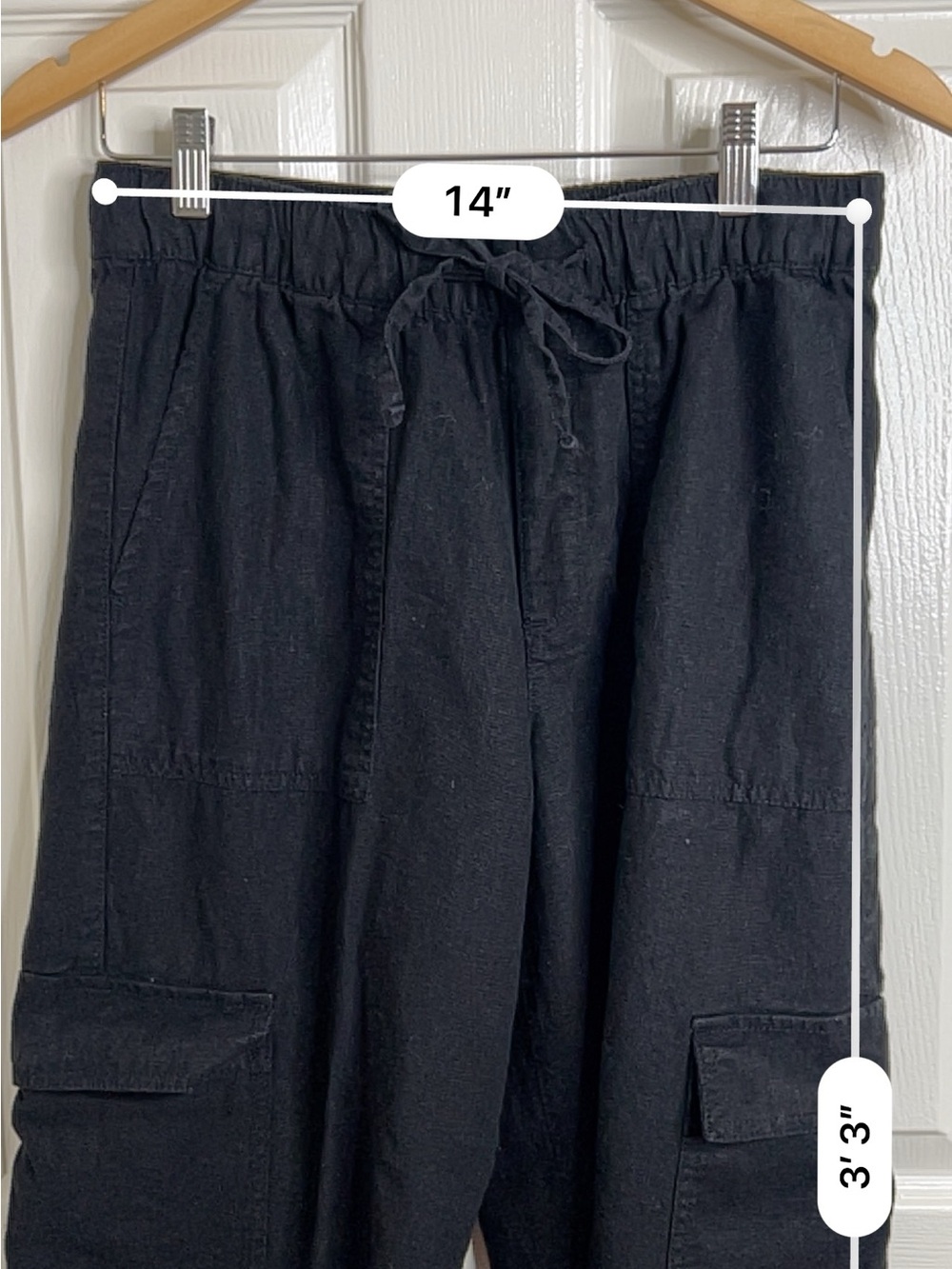 GAP Black Elastic Waist Drawstring cargo pants